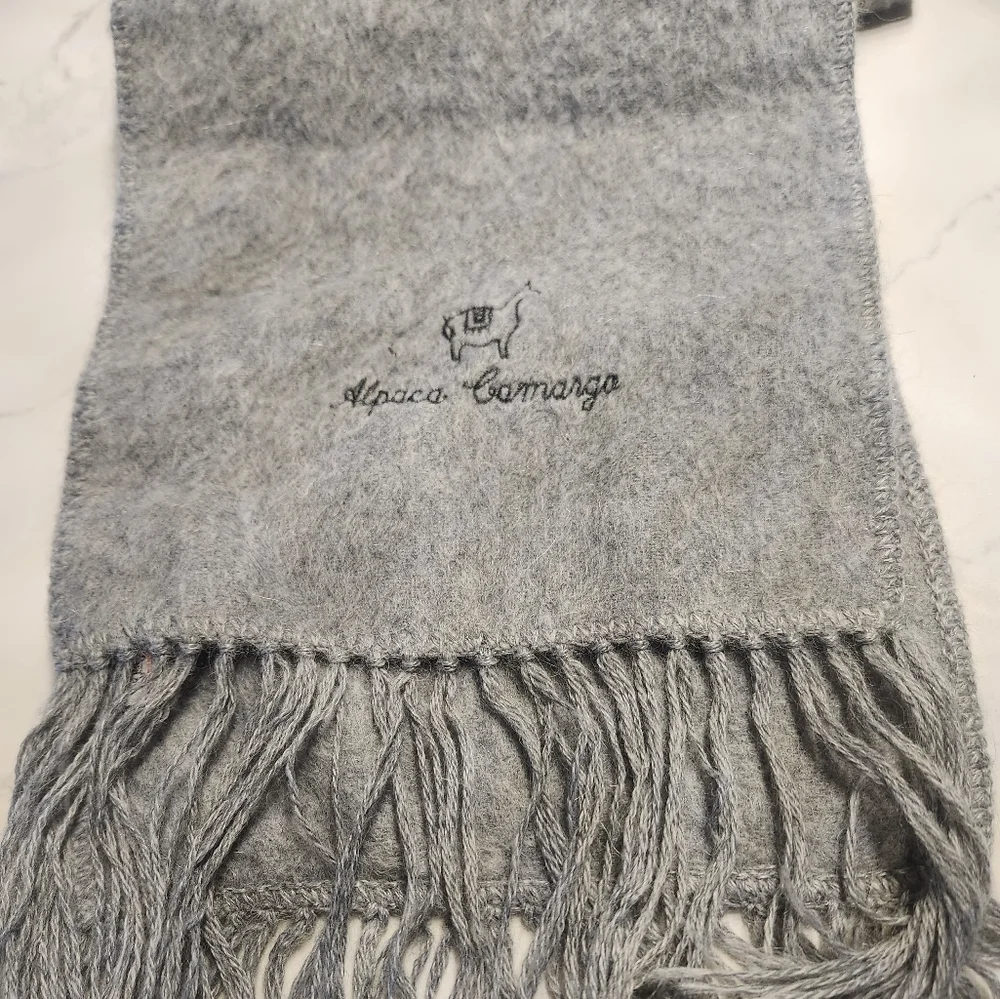 Alpaca Camargo Peruvian Alpaca Wool Gray Scarf EUC